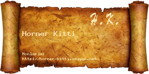 Horner Kitti névjegykártya